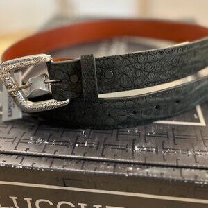 New Lucchese Classic Genuine Crocodile Men's Belt Size 36, 1.5 inch wide